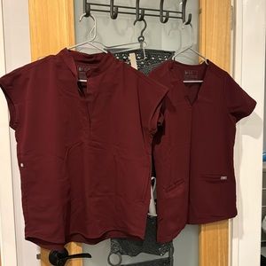 Figs burgundy scrub bundle XS/S